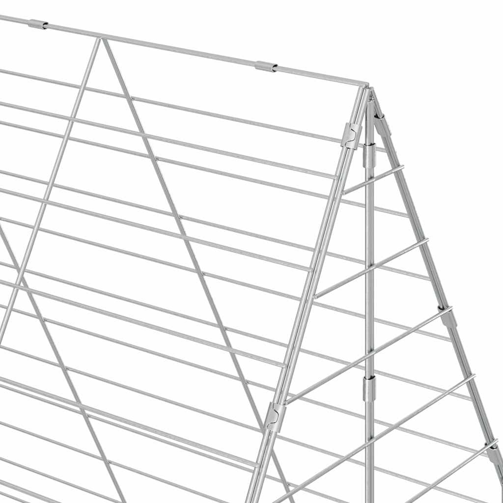 vidaXL Rabbit Cage Silver 400 x 100 x 210 cm Galvanised Steel