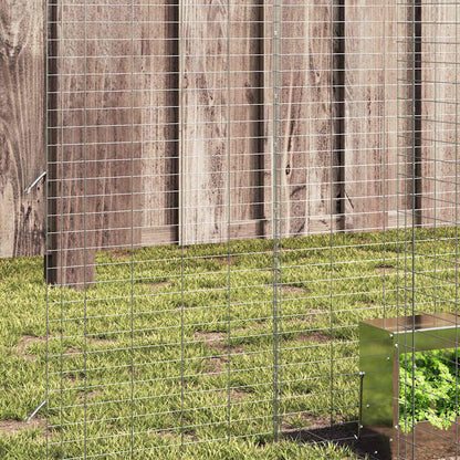 vidaXL Rabbit Cage Silver 400 x 100 x 210 cm Galvanised Steel
