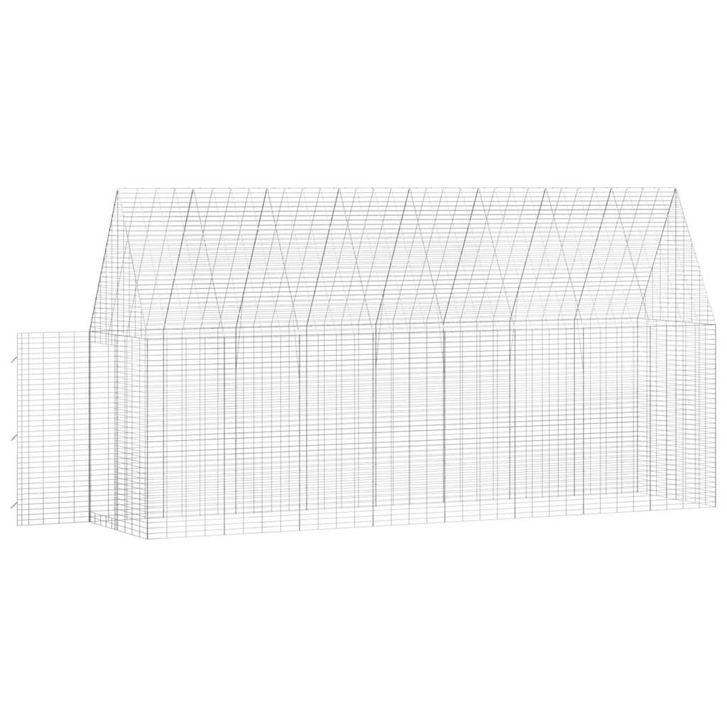 vidaXL Rabbit Cage Silver 400 x 100 x 210 cm Galvanised Steel