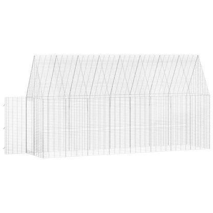 vidaXL Rabbit Cage Silver 400 x 100 x 210 cm Galvanised Steel