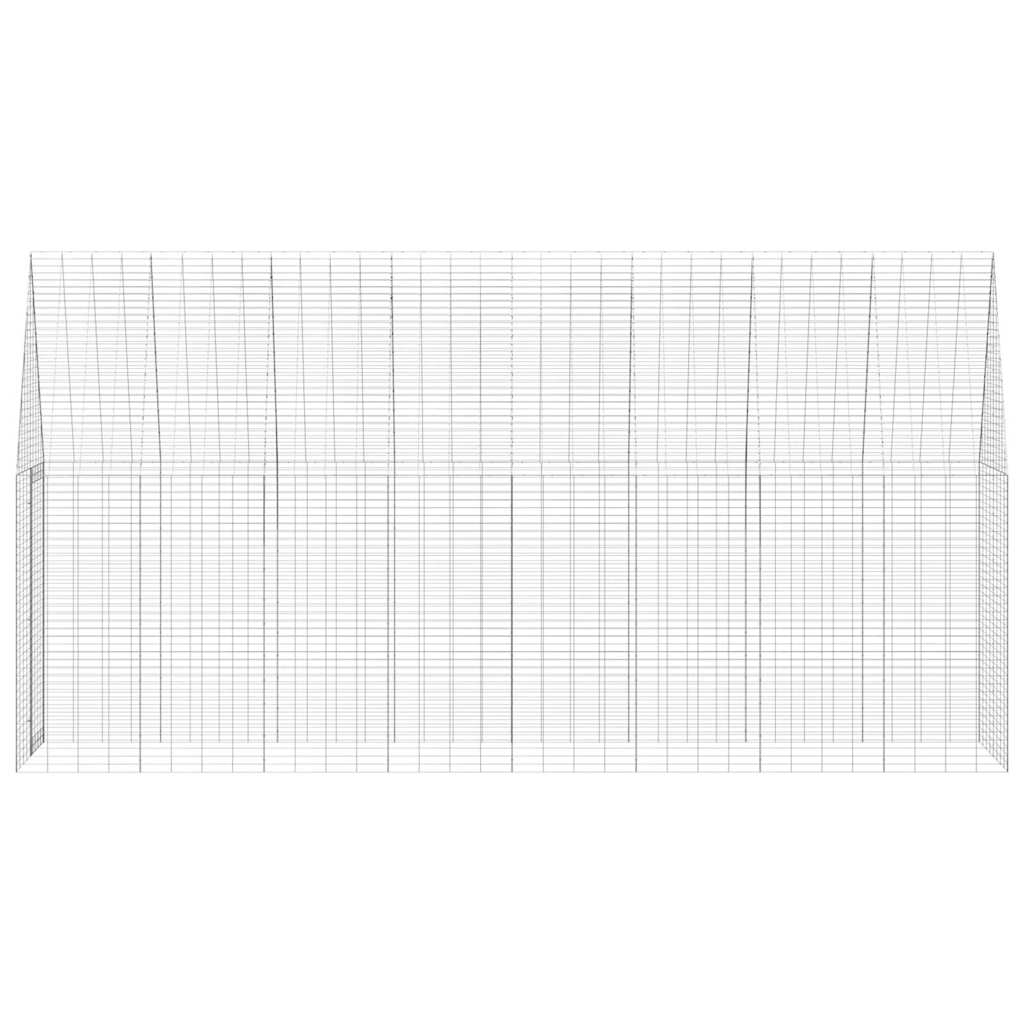 vidaXL Rabbit Cage Silver 400 x 100 x 210 cm Galvanised Steel