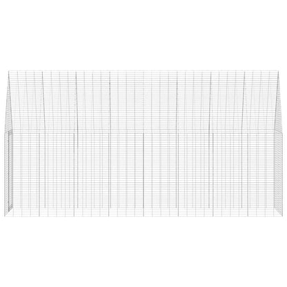 vidaXL Rabbit Cage Silver 400 x 100 x 210 cm Galvanised Steel