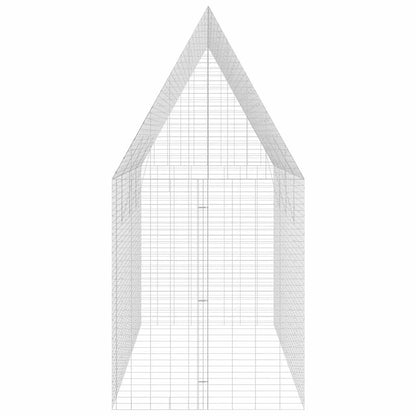 vidaXL Rabbit Cage Silver 400 x 100 x 210 cm Galvanised Steel