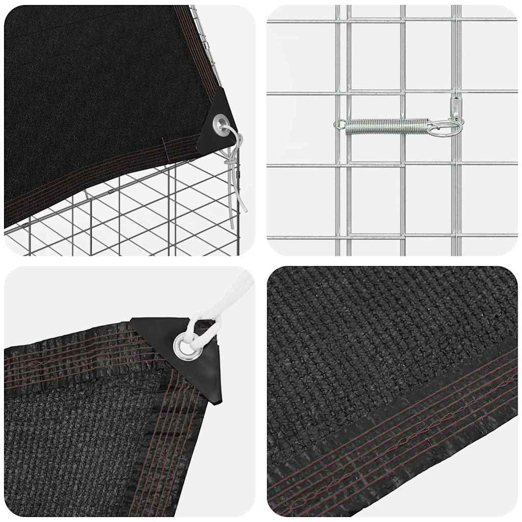 vidaXL Rabbit Cage Silver 100 x 100 x 210 cm Galvanised Steel