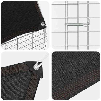 vidaXL Rabbit Cage Silver 100 x 100 x 210 cm Galvanised Steel