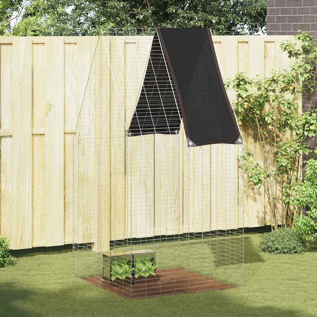 vidaXL Rabbit Cage Silver 100 x 100 x 210 cm Galvanised Steel