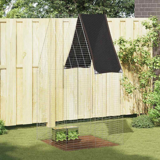 vidaXL Rabbit Cage Silver 100 x 100 x 210 cm Galvanised Steel