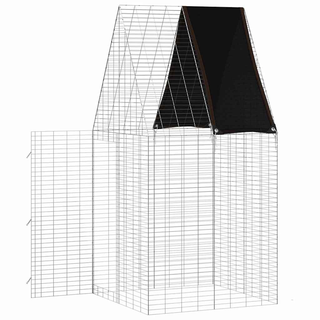 vidaXL Rabbit Cage Silver 100 x 100 x 210 cm Galvanised Steel