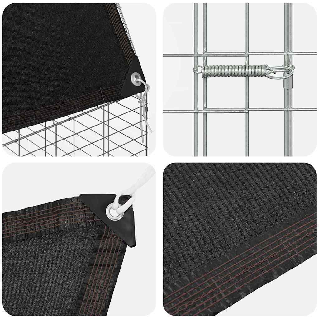 vidaXL Rabbit Cage Silver 200 x 100 x 210 cm Galvanised Steel