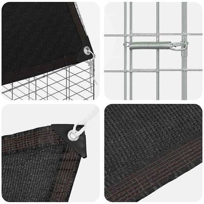 vidaXL Rabbit Cage Silver 200 x 100 x 210 cm Galvanised Steel