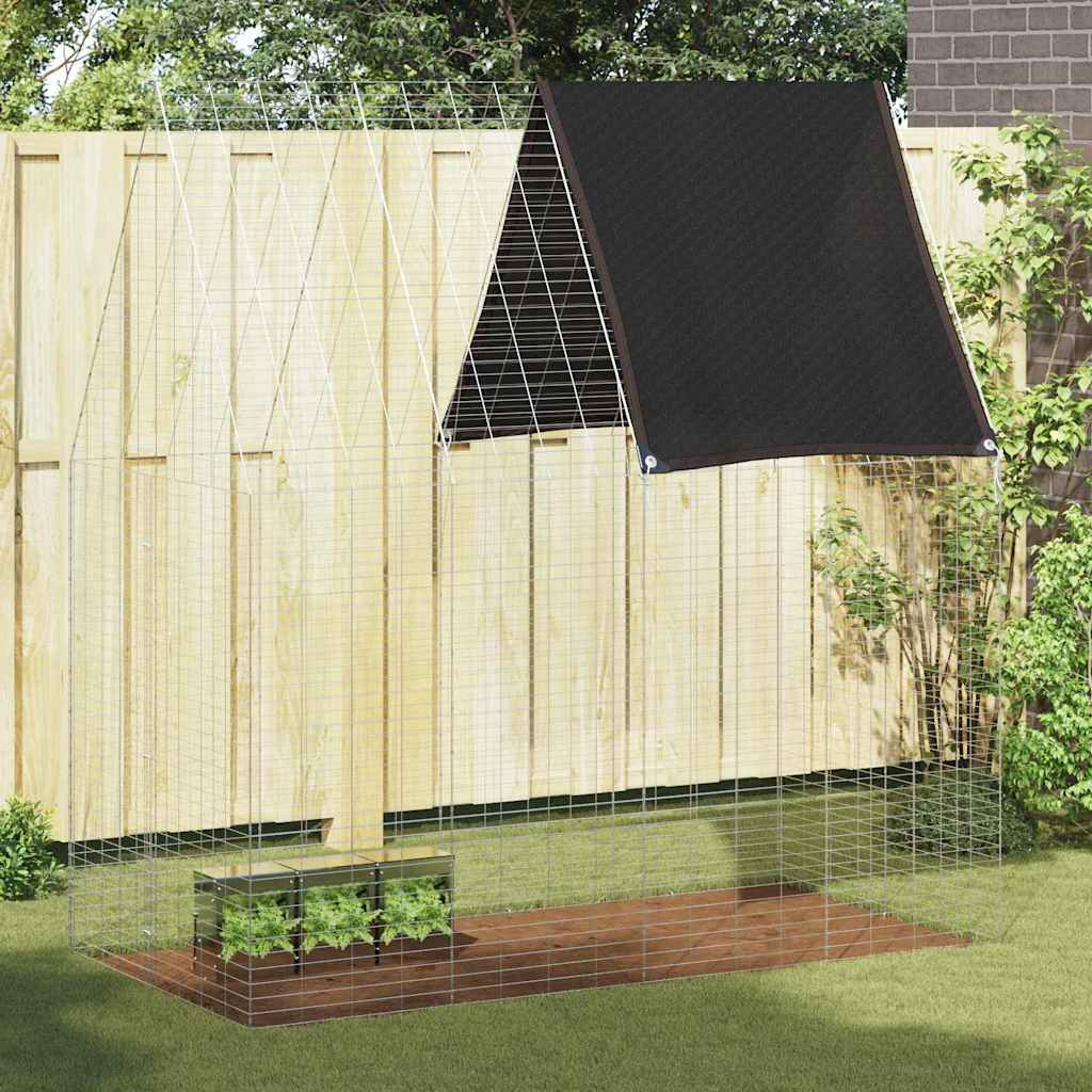 vidaXL Rabbit Cage Silver 200 x 100 x 210 cm Galvanised Steel