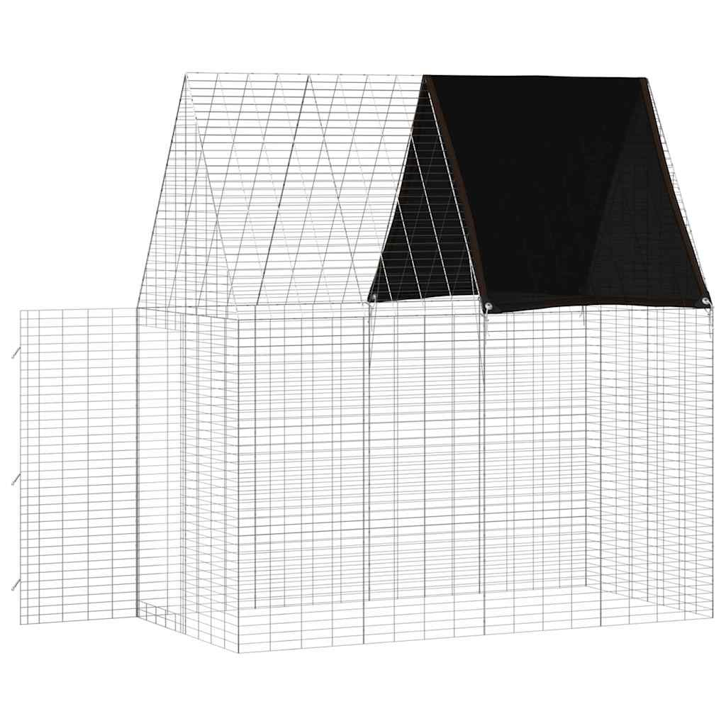 vidaXL Rabbit Cage Silver 200 x 100 x 210 cm Galvanised Steel