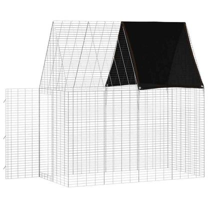 vidaXL Rabbit Cage Silver 200 x 100 x 210 cm Galvanised Steel