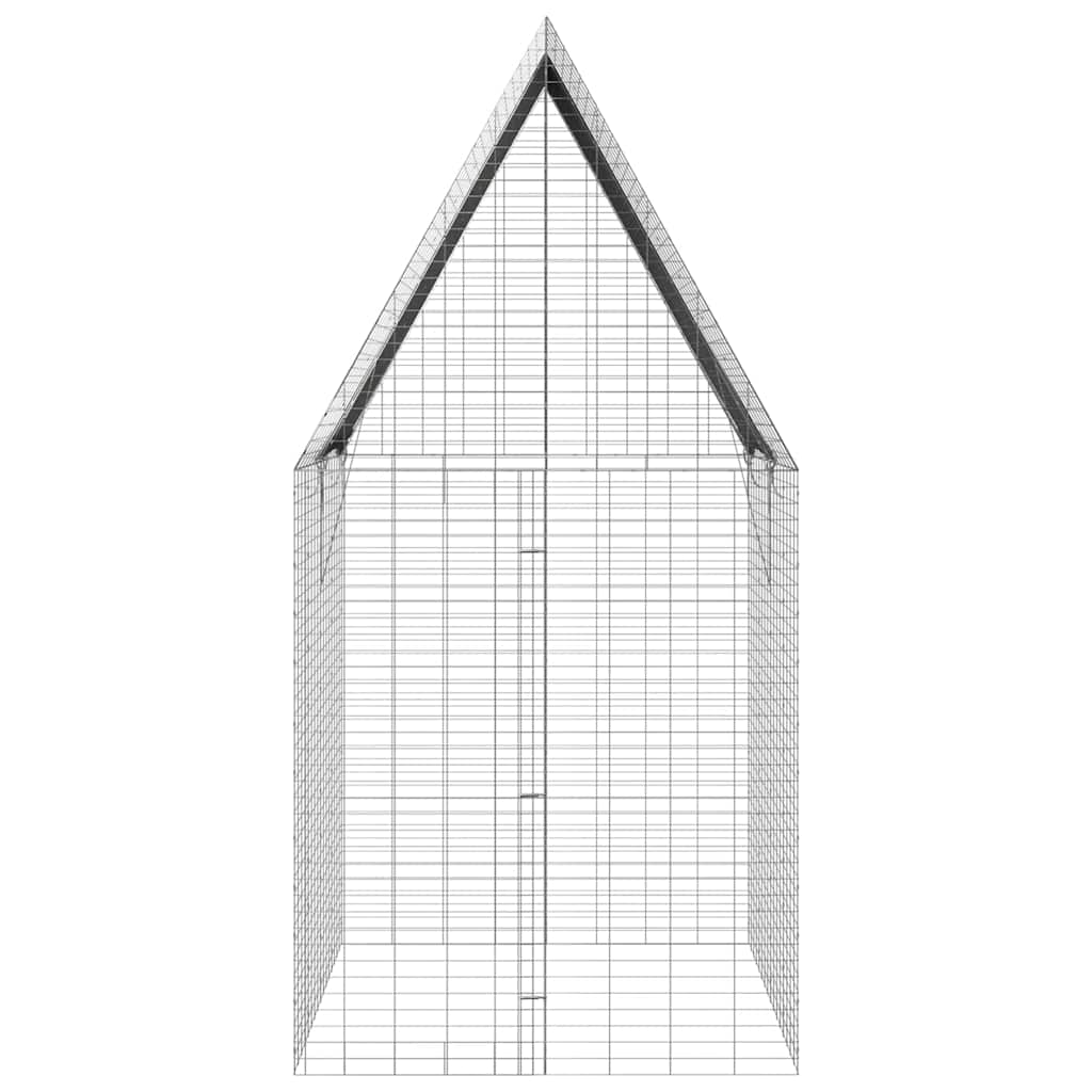 vidaXL Rabbit Cage Silver 200 x 100 x 210 cm Galvanised Steel