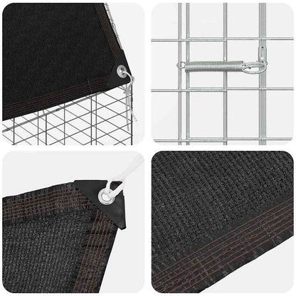 vidaXL Rabbit Cage Silver 300 x 100 x 210 cm Galvanised Steel