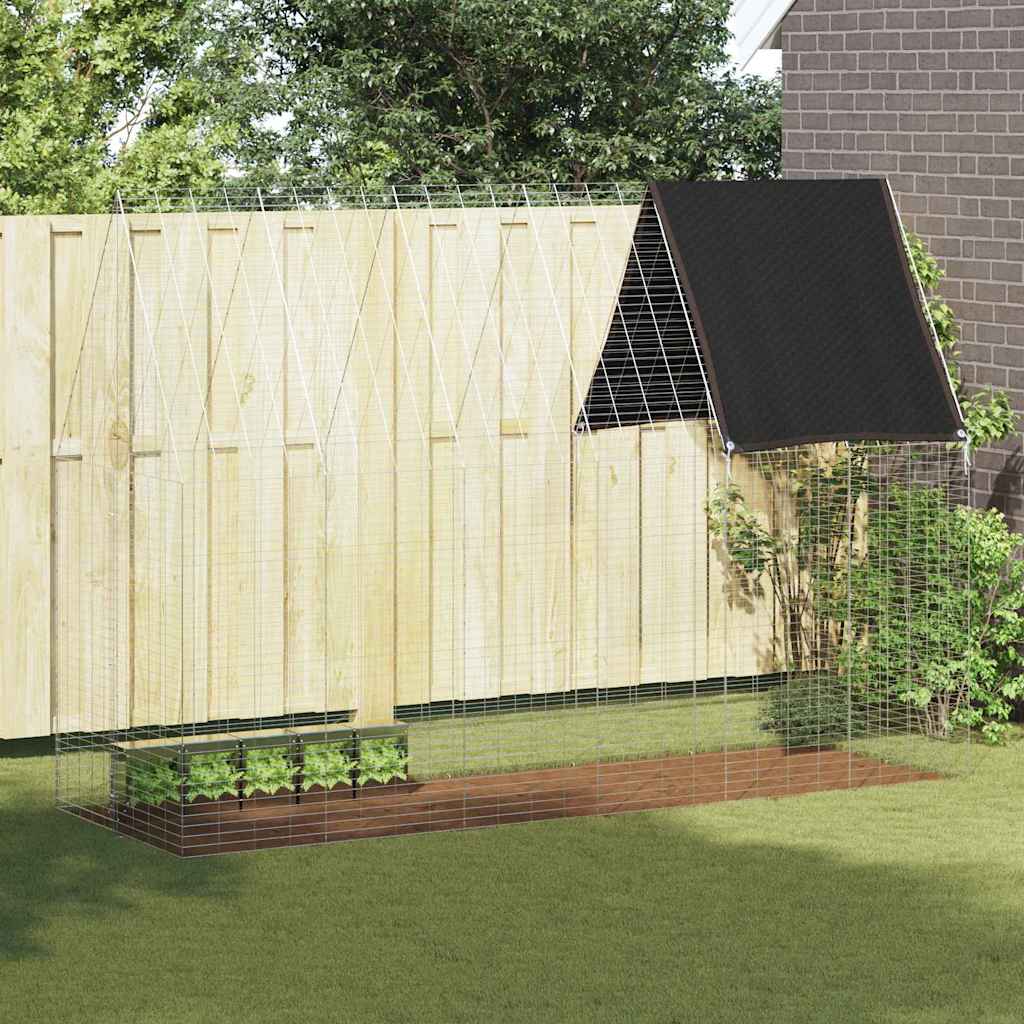 vidaXL Rabbit Cage Silver 300 x 100 x 210 cm Galvanised Steel