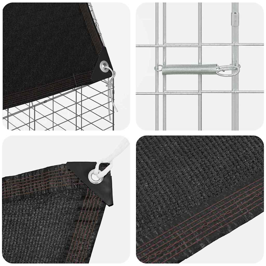vidaXL Rabbit Cage Silver 400 x 100 x 210 cm Galvanised Steel