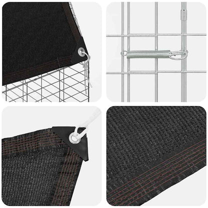 vidaXL Rabbit Cage Silver 400 x 100 x 210 cm Galvanised Steel