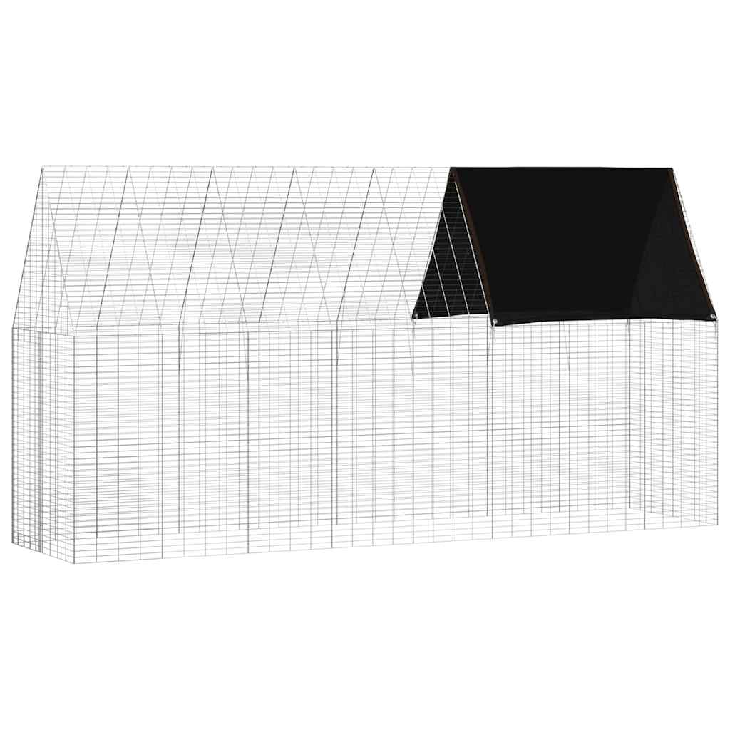 vidaXL Rabbit Cage Silver 400 x 100 x 210 cm Galvanised Steel