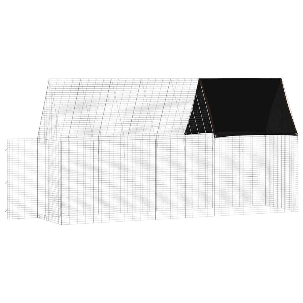 vidaXL Rabbit Cage Silver 400 x 100 x 210 cm Galvanised Steel