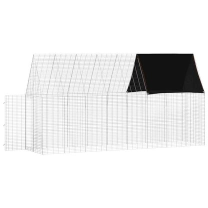 vidaXL Rabbit Cage Silver 400 x 100 x 210 cm Galvanised Steel