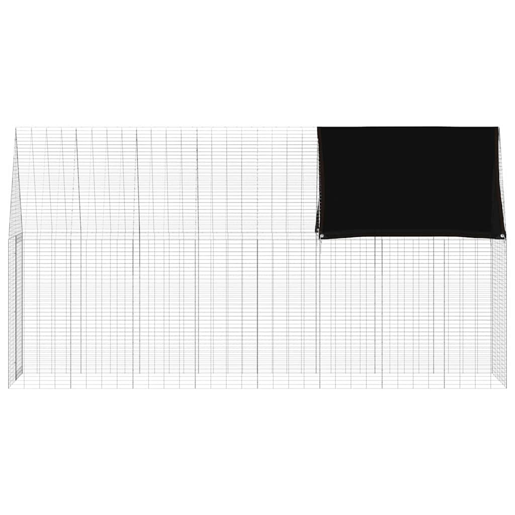 vidaXL Rabbit Cage Silver 400 x 100 x 210 cm Galvanised Steel