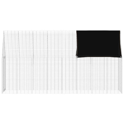 vidaXL Rabbit Cage Silver 400 x 100 x 210 cm Galvanised Steel
