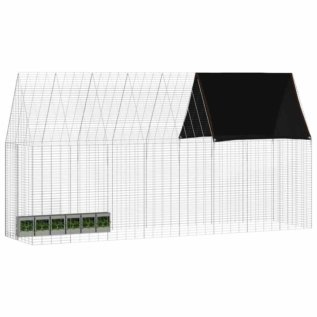 vidaXL Rabbit Cage Silver 400 x 100 x 210 cm Galvanised Steel