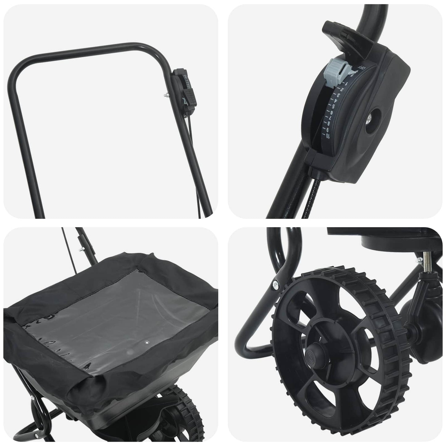 vidaXL Spreader Black 82 x 46 x 75 cm PVC and Steel