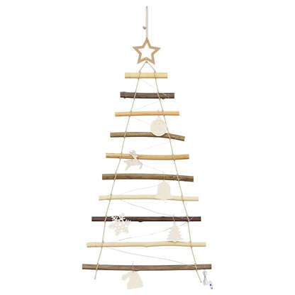 vidaXL Christmas Tree with 30 LEDs Natural 90 cm Solid Ash Wood
