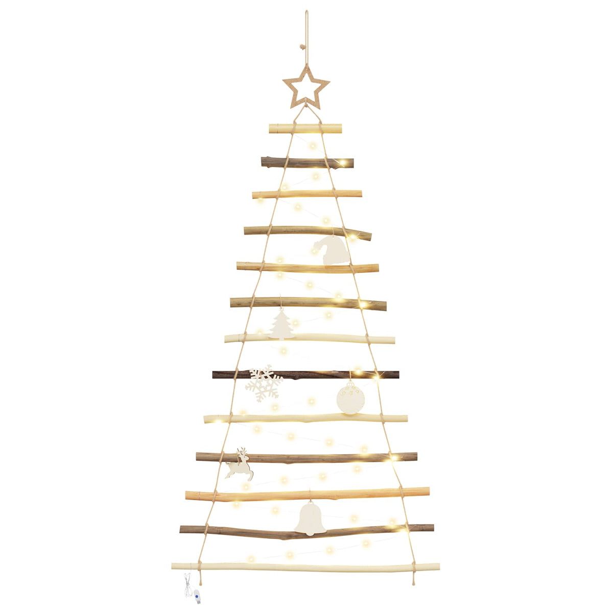 vidaXL Christmas Tree Natural 120 cm Solid Ash Wood