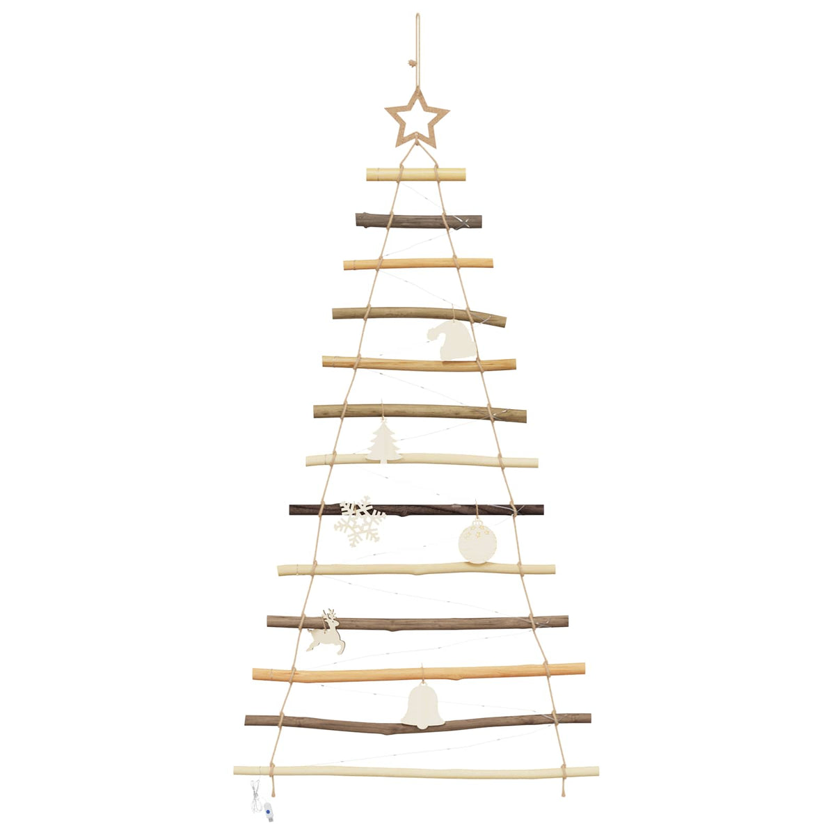 vidaXL Christmas Tree Natural 120 cm Solid Ash Wood