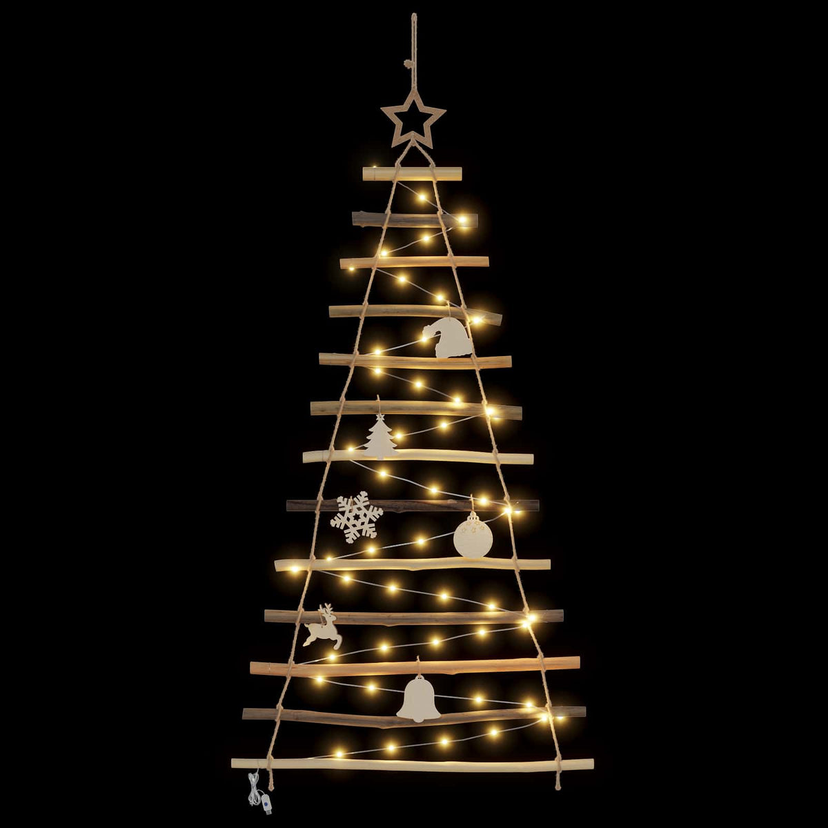 vidaXL Christmas Tree Natural 120 cm Solid Ash Wood