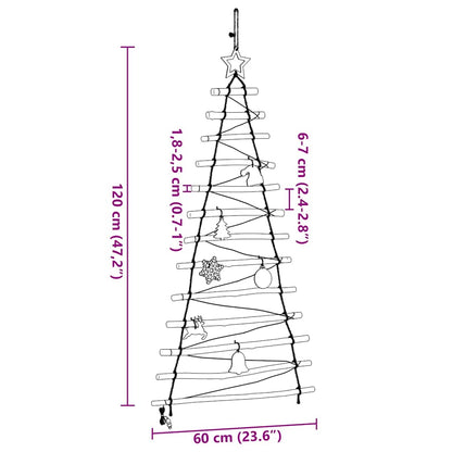 vidaXL Christmas Tree Natural 120 cm Solid Ash Wood