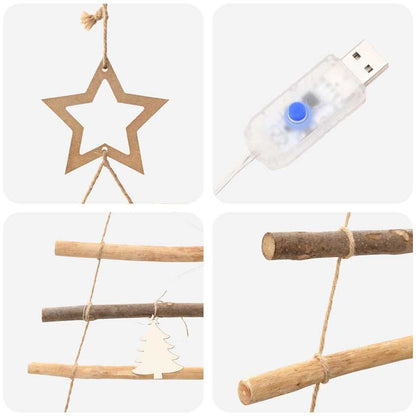 vidaXL Christmas Tree Natural 210 cm Solid Ash Wood