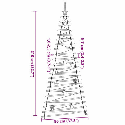 vidaXL Christmas Tree Natural 210 cm Solid Ash Wood
