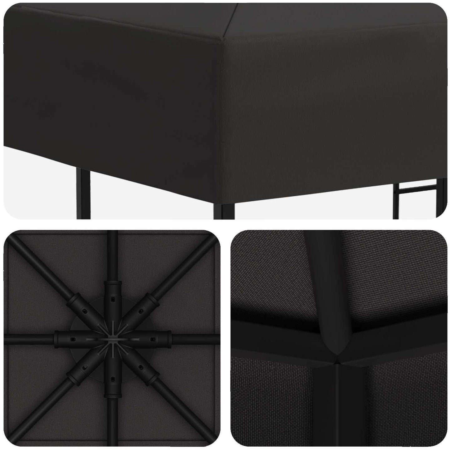 vidaXL Gazebo 3 x 3 m Anthracite Polyester and Steel 190 gsm