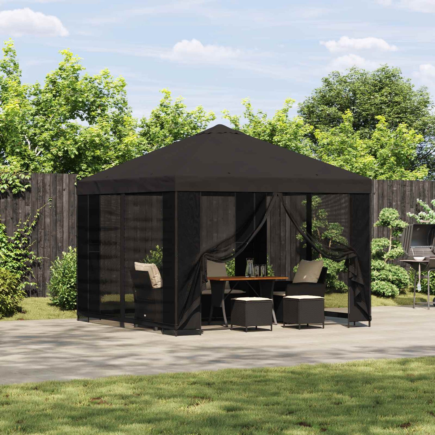 vidaXL Gazebo 3 x 3 m Anthracite Polyester and Steel 190 gsm