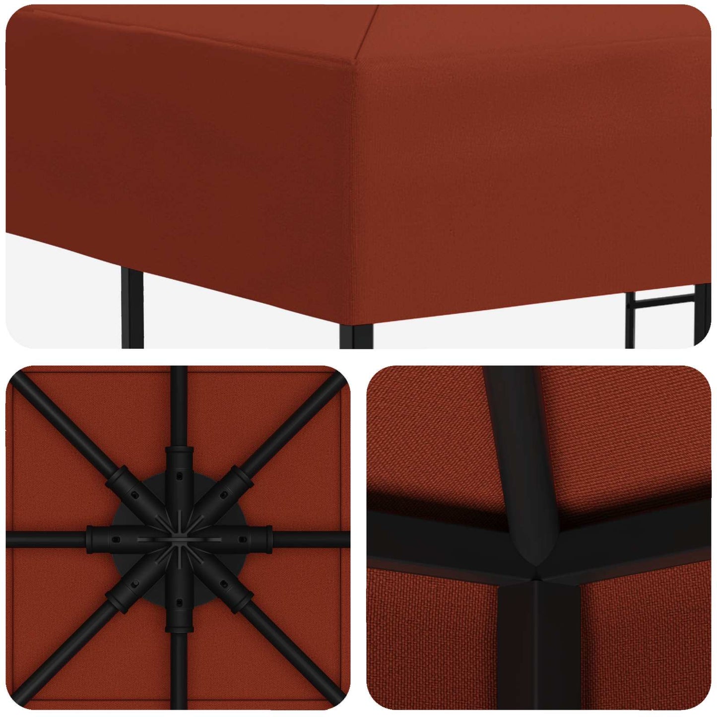 vidaXL Gazebo 3 x 3 m Terracotta Polyester and Steel 190 gsm