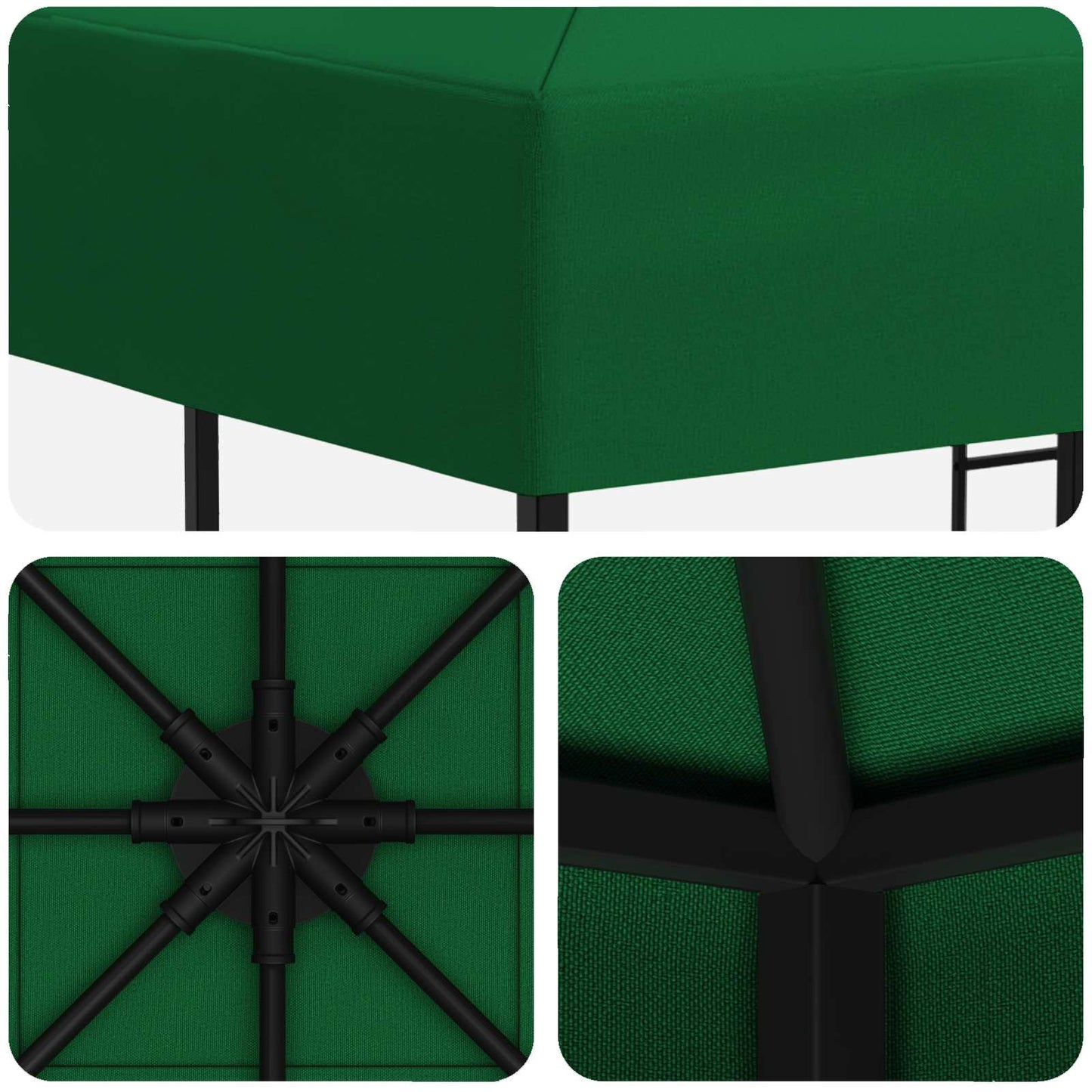 vidaXL Gazebo 3 x 3 m Green Polyester and Steel 190 gsm
