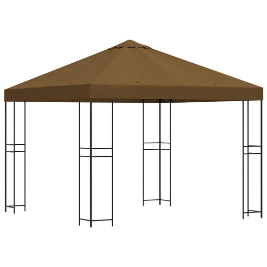 vidaXL Gazebo 3 x 3 m Taupe Polyester and Steel 190 gsm