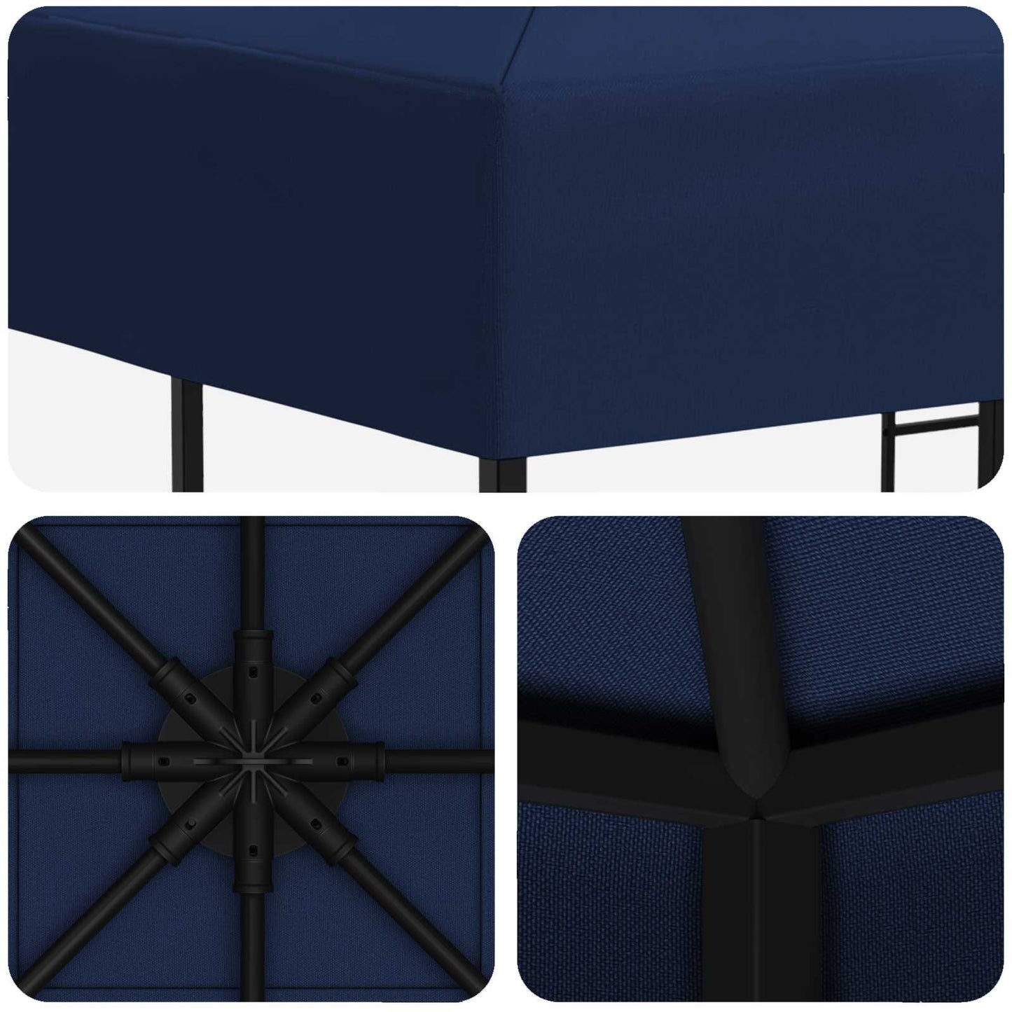 vidaXL Gazebo 3 x 3 m Blue Polyester and Steel 190 gsm