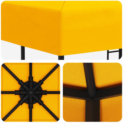 vidaXL Gazebo 3 x 3 m Yellow Polyester and Steel 190 gsm