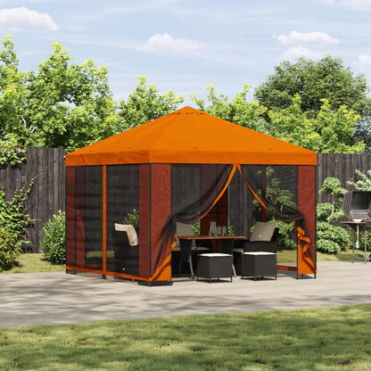 vidaXL Gazebo 3 x 3 m Orange Polyester and Steel 190 gsm