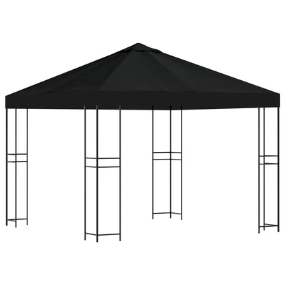 vidaXL Gazebo 3 x 3 m Black Polyester and Steel 190 gsm