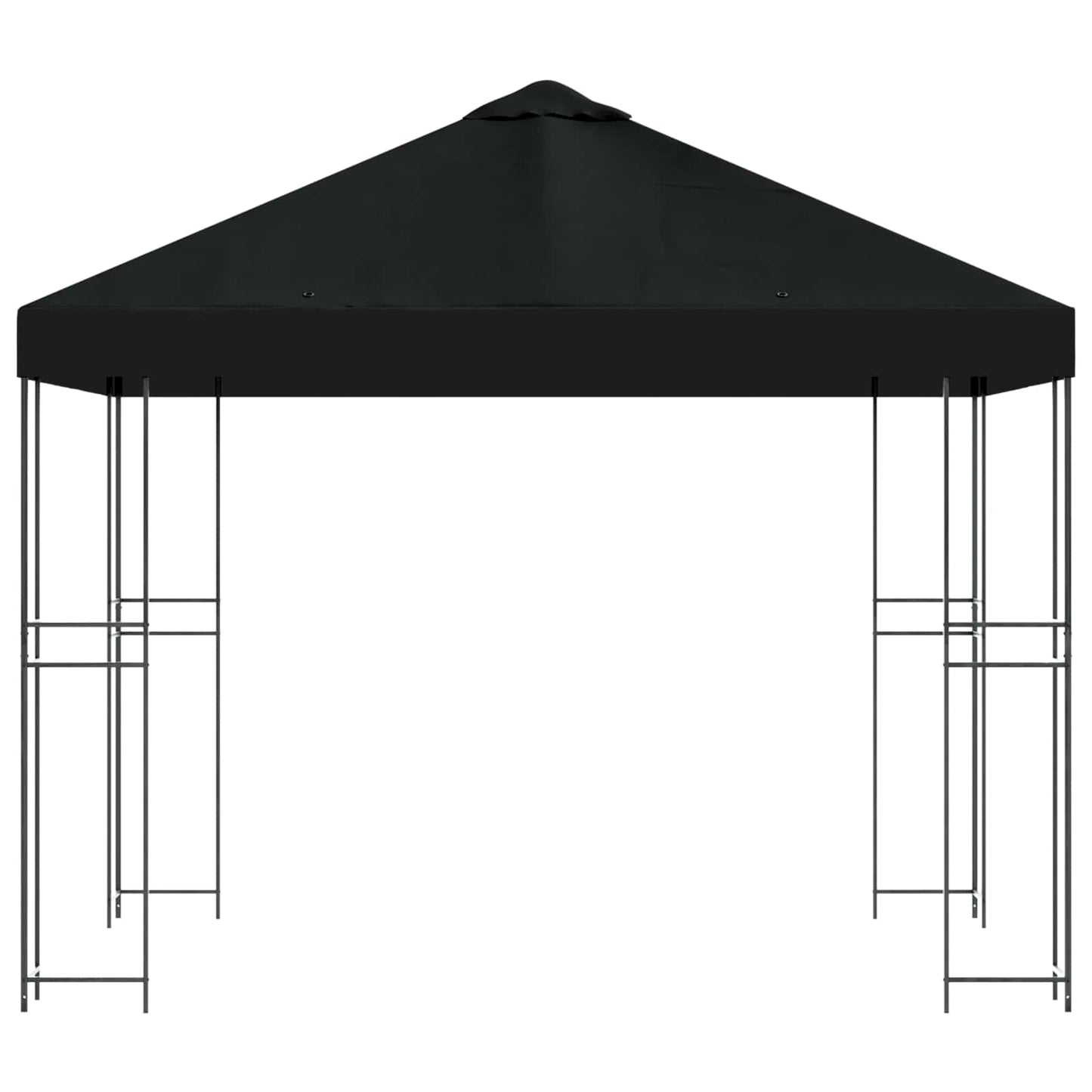 vidaXL Gazebo 3 x 3 m Black Polyester and Steel 190 gsm