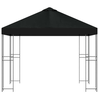 vidaXL Gazebo 3 x 3 m Black Polyester and Steel 190 gsm