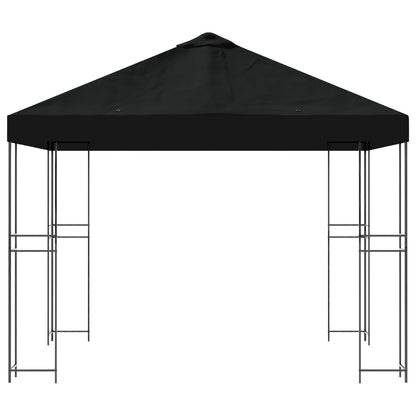 vidaXL Gazebo 3 x 3 m Black Polyester and Steel 190 gsm