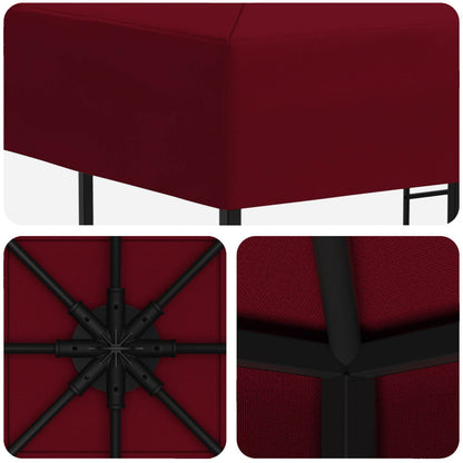 vidaXL Gazebo 3 x 3 m Burgundy Polyester and Steel 190 gsm