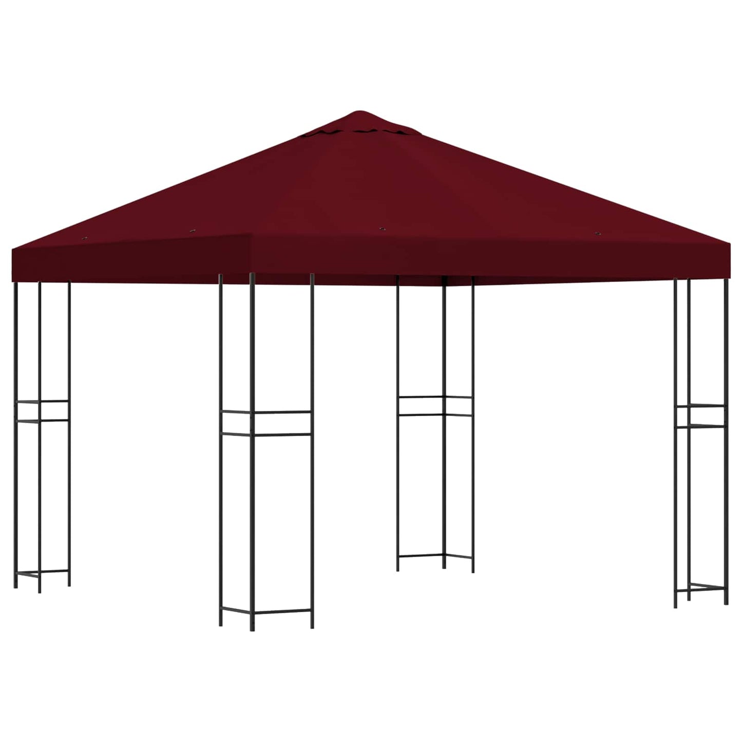 vidaXL Gazebo 3 x 3 m Burgundy Polyester and Steel 190 gsm